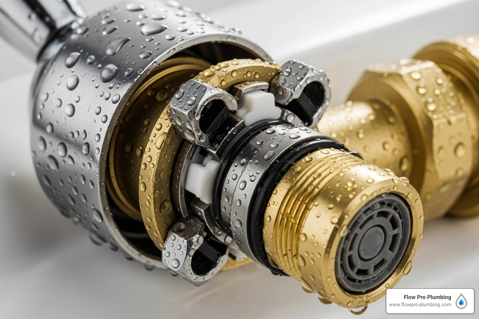 Faucet with its handle removed, showing the cartridge inside - repair leaky sink Faucet with its handle removed, showing the cartridge inside - repair leaky sink
