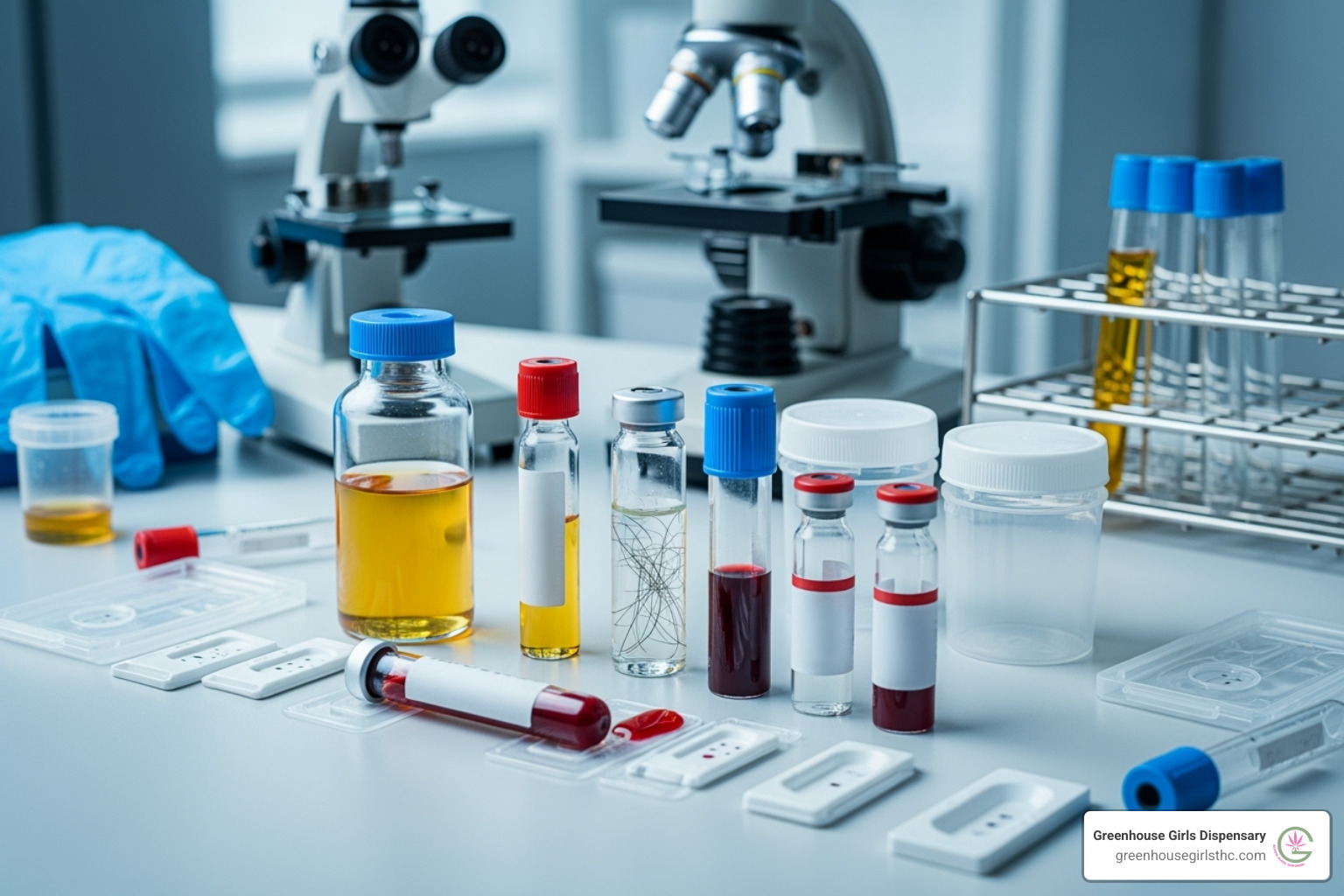 Illustration of drug test detection windows for different types of tests and usage frequencies - Buy THCa flower online