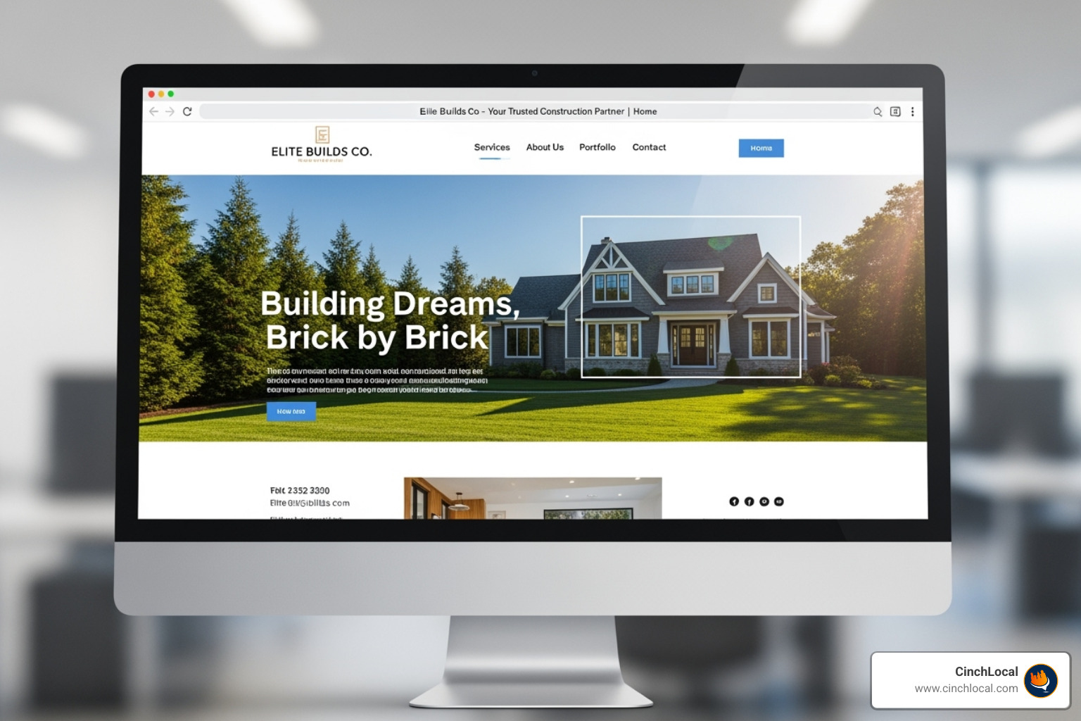 A contractor's website with on-page SEO elements like title tags, headers, and optimized images highlighted, showcasing how each element contributes to search engine visibility - search engine marketing for contractors