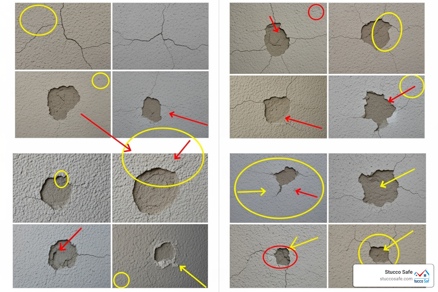 A sample expert report page with photos and annotations of stucco defects - expert witness stucco