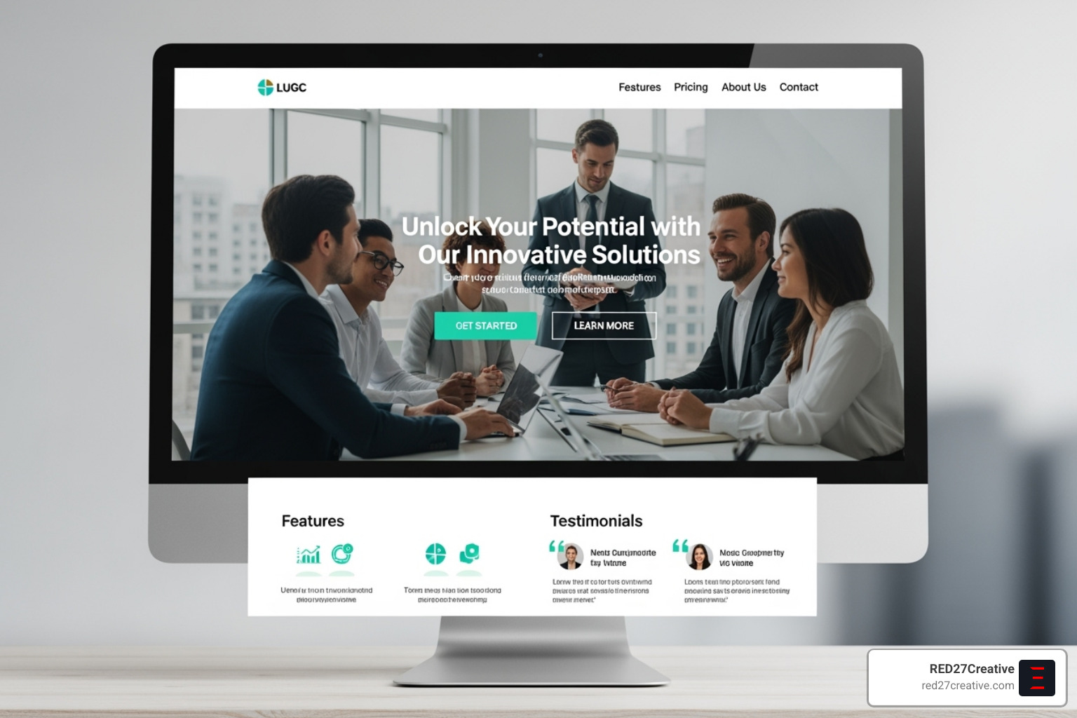 A clean and modern website layout showcasing clear calls-to-action buttons and a user-friendly interface, emphasizing conversion focus - custom website design aurora A clean and modern website layout showcasing clear calls-to-action buttons and a user-friendly interface, emphasizing conversion focus - custom website design aurora