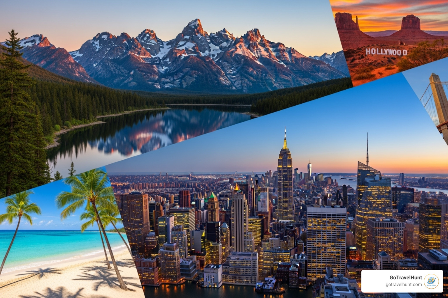 a collage of diverse travel destinations like beaches, mountains, and cities - travel planning guides