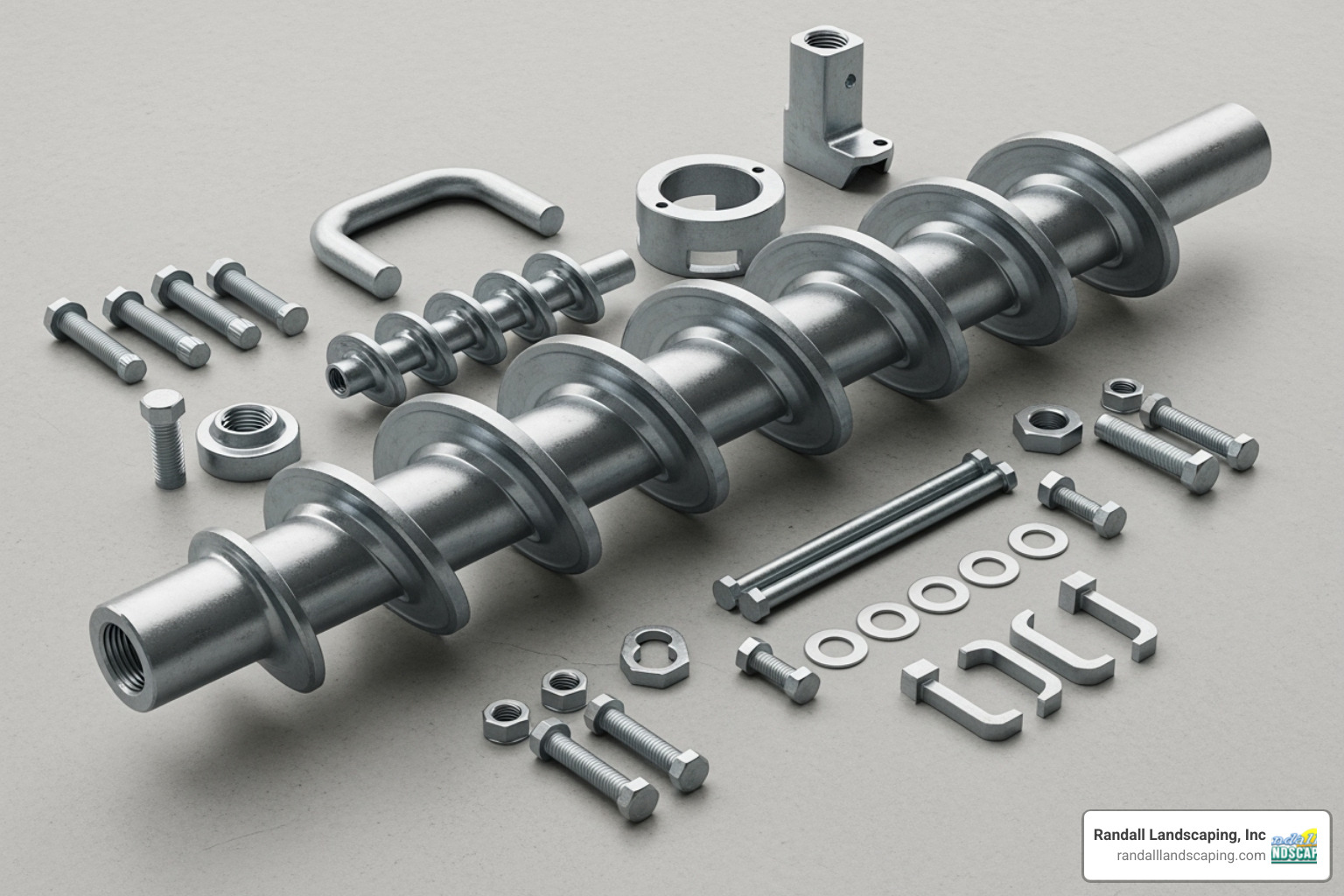 Individual components of a helical anchor system - helical anchors retaining wall repair