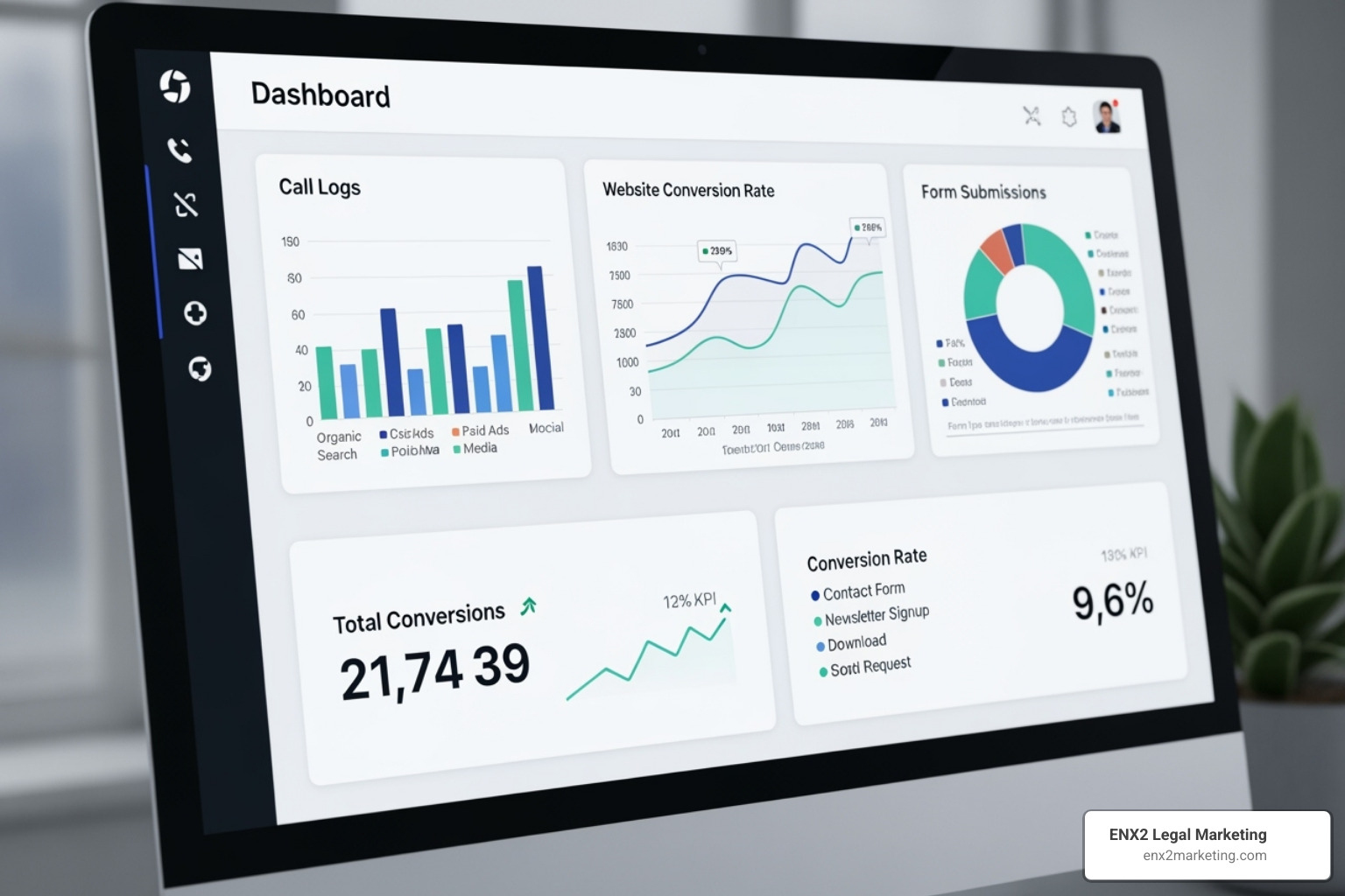 A report showing conversion data like calls and form submissions - lawyer Google advertising