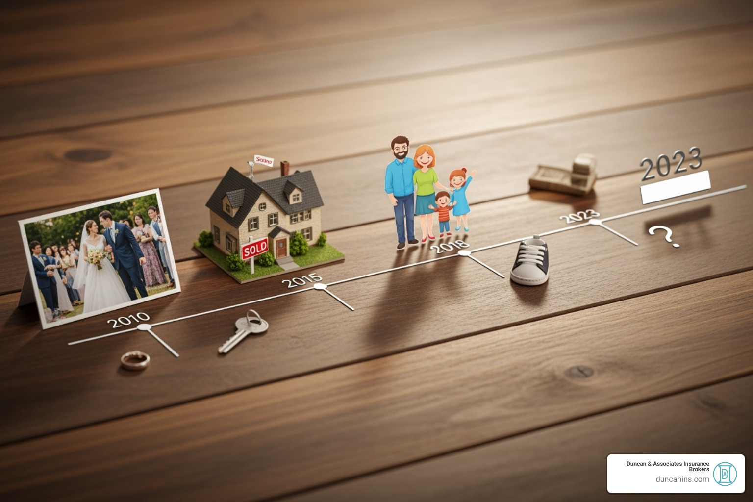 Timeline showing major life events like marriage, buying a home, and having children - can you have multiple life insurance policies