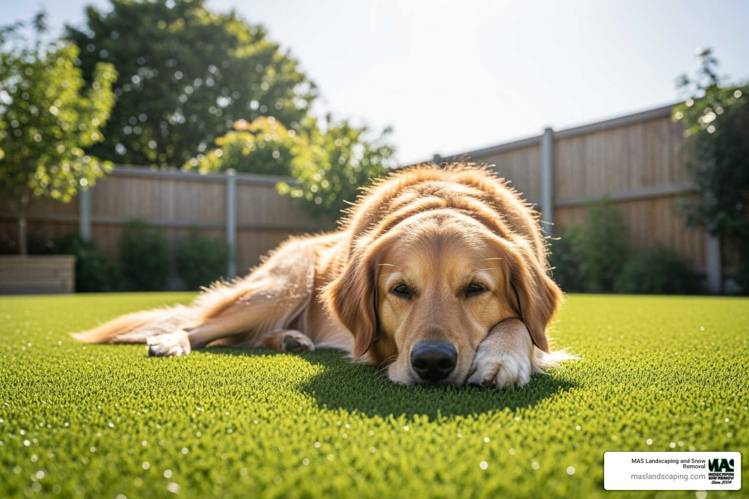happy dog on clean artificial grass - Fake grass for pets