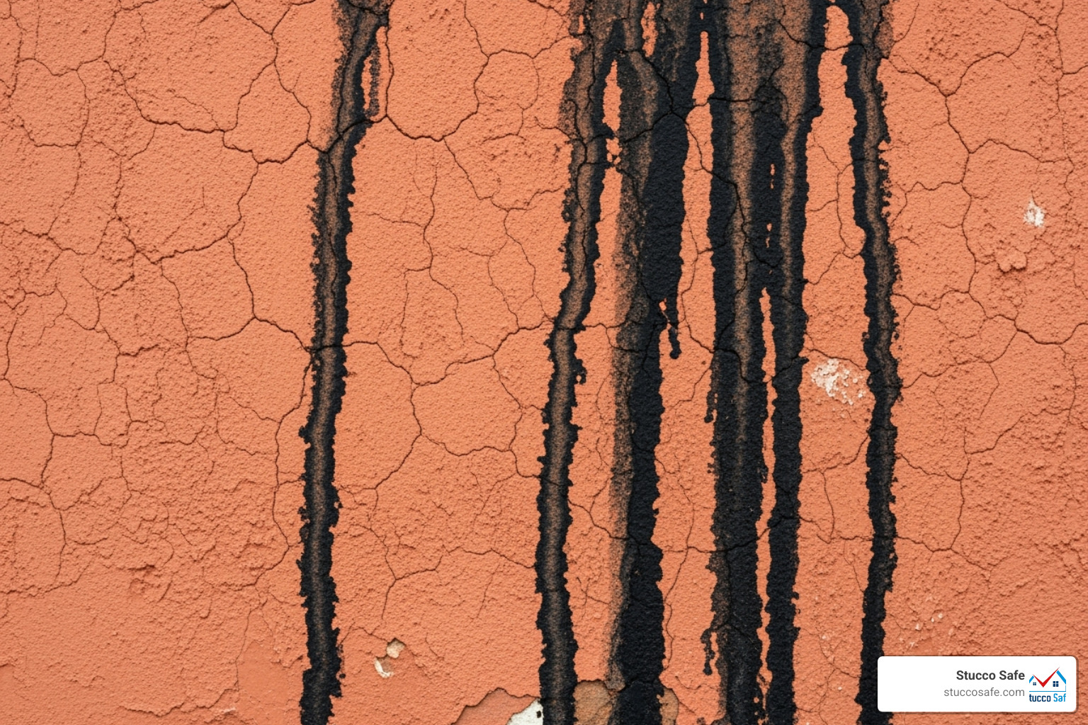 stucco with visible cracks and dark staining - home stucco inspection NJ stucco with visible cracks and dark staining - home stucco inspection NJ