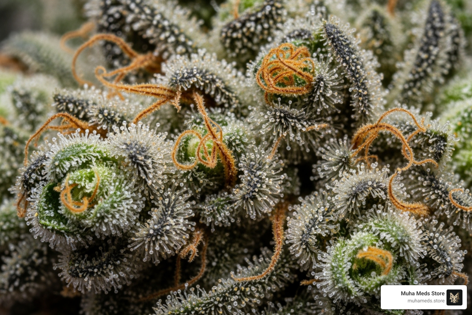 Close-up of sticky Gorilla Glue strain flower buds - Packwood Pre-Roll – Gorilla Glue