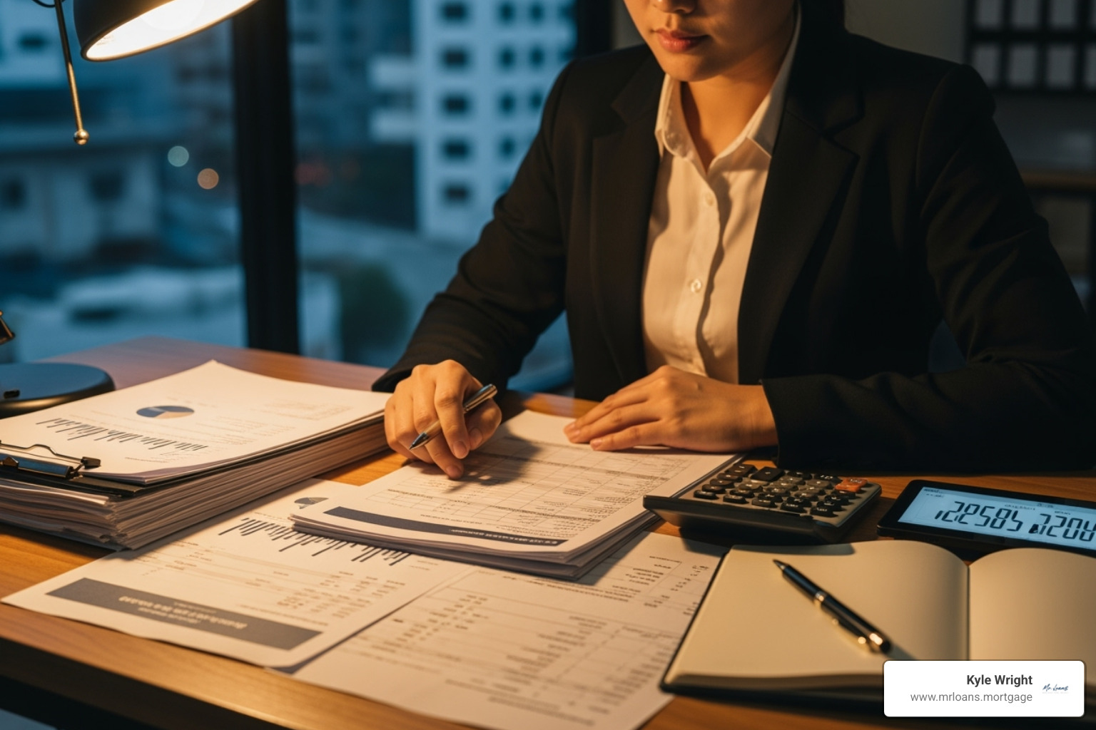 A person reviewing financial documents with a calculator - cash out refi to buy second home