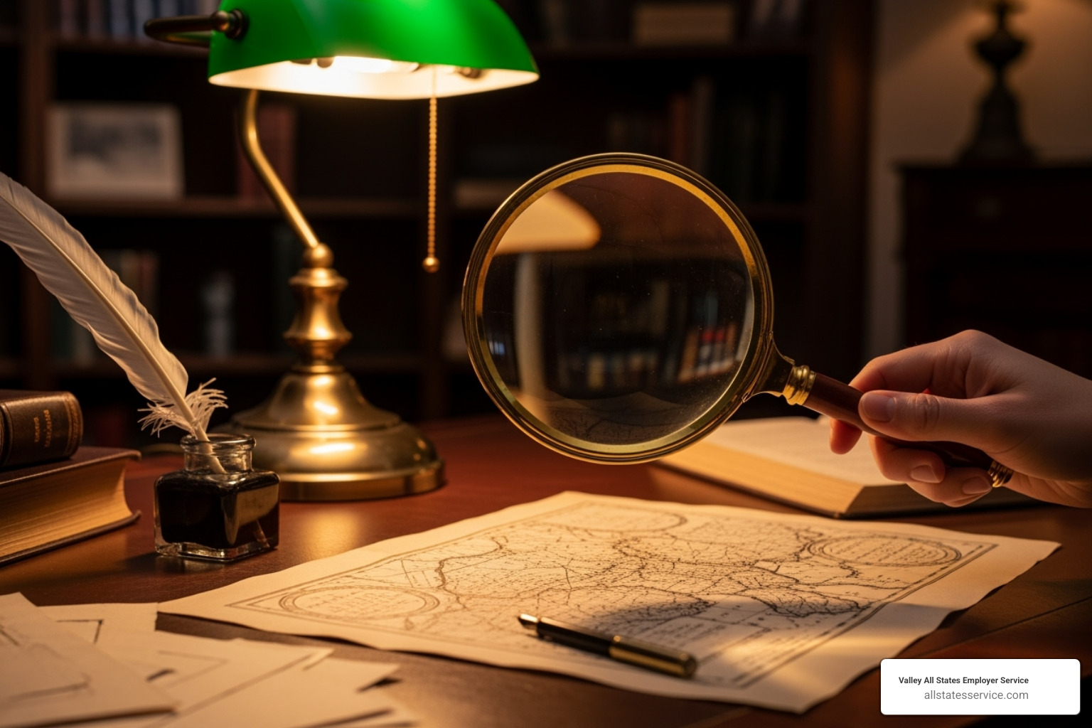 Magnifying glass over a Form I-9 highlighting common errors - I-9 compliance services