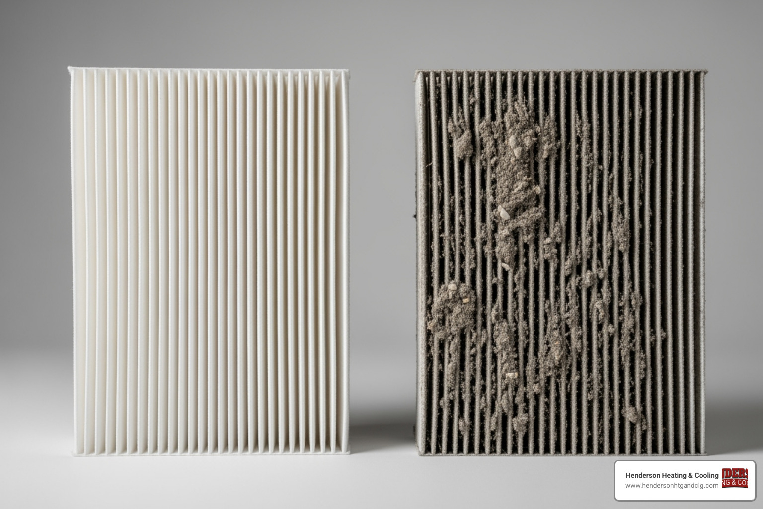 clean air filter next to a dirty one - air duct cleaning lebanon mo