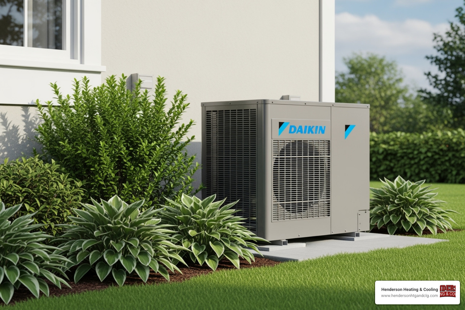 Daikin outdoor unit installed neatly beside a home - daikin ac installation lebanon mo