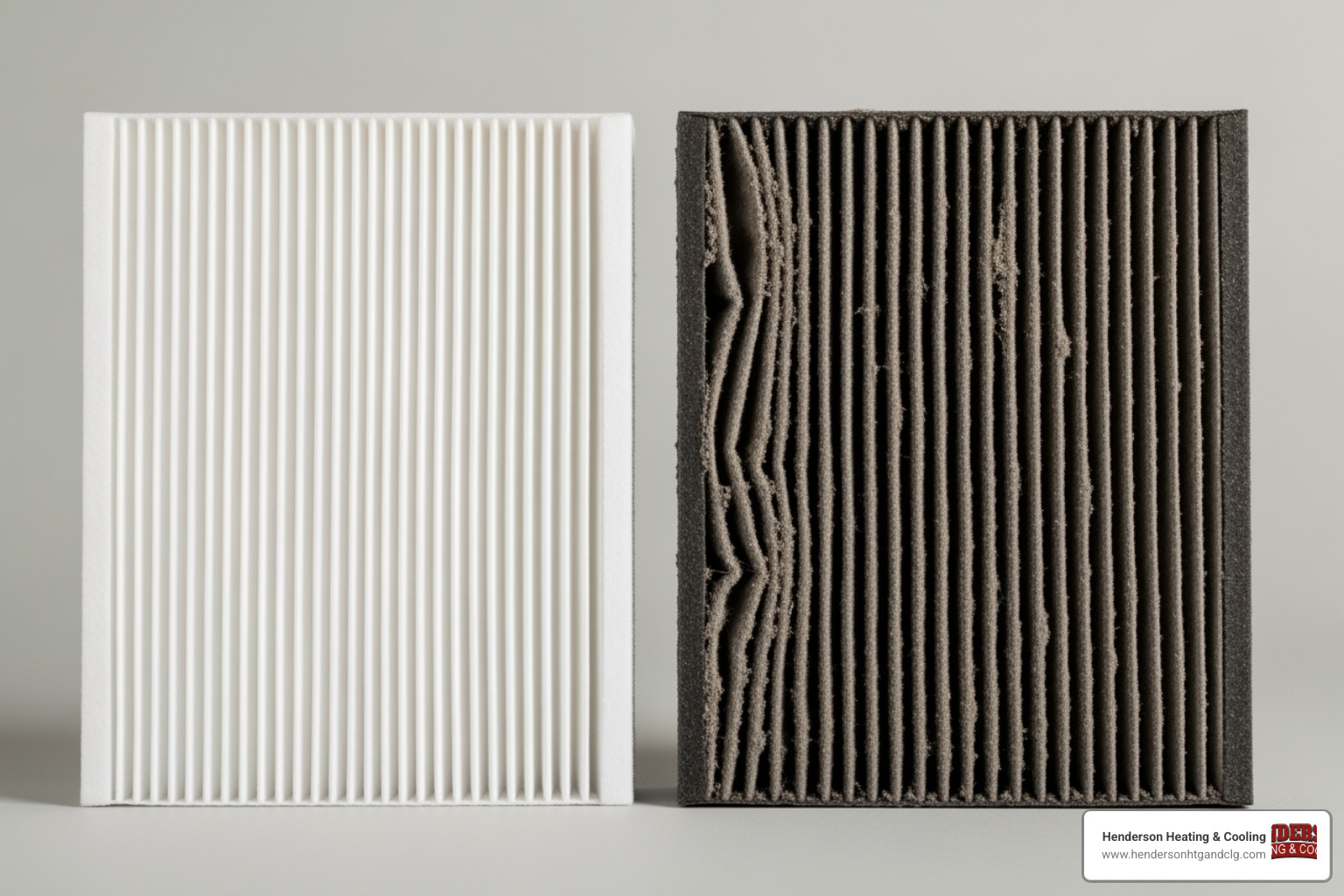 Comparison of a clean air filter versus a dirty air filter - air purifier installation lebanon mo