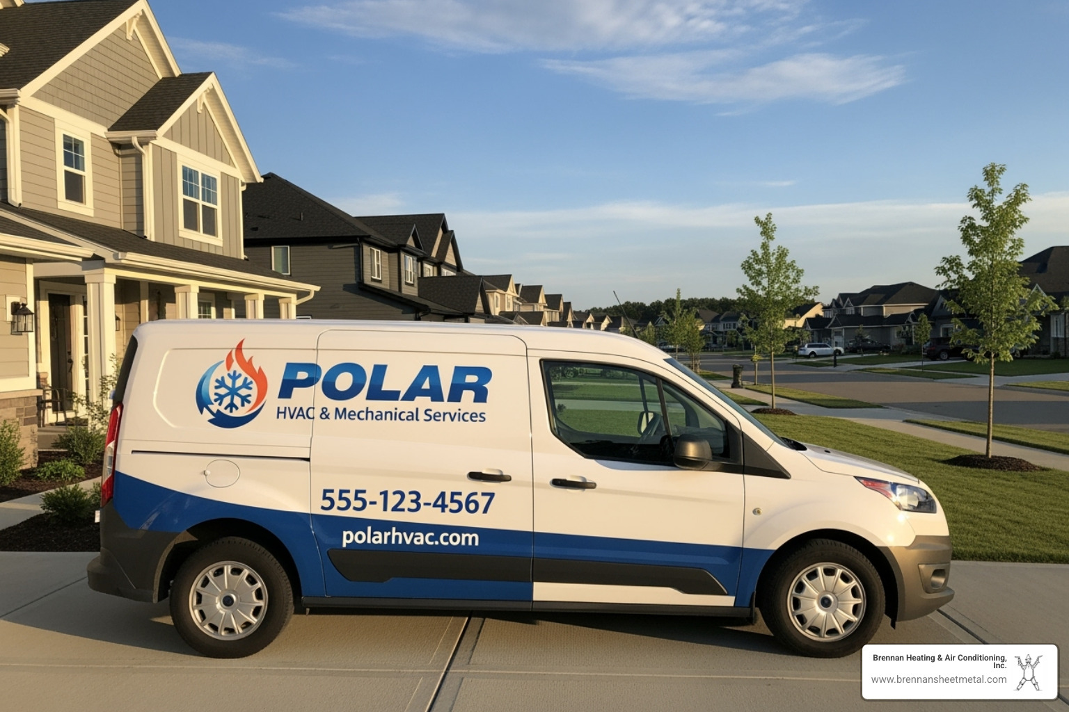 Image of a technician's van with professional branding - heating installation jacksonville il