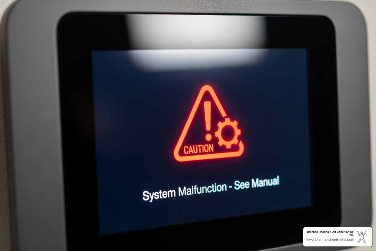 a thermostat screen showing an error message - central heating repair new berlin