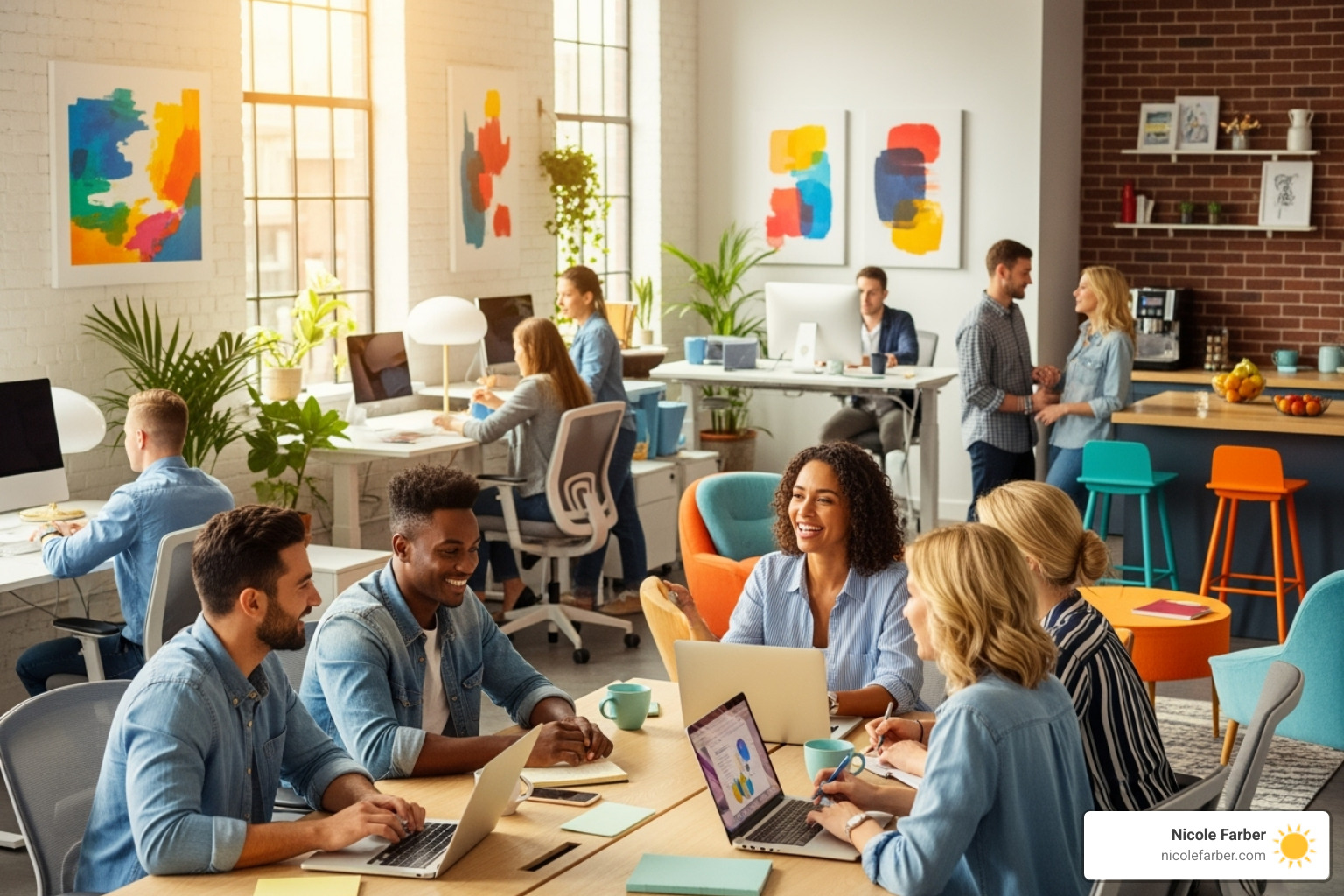 Vibrant and positive workplace in a small business setting - Small business leadership