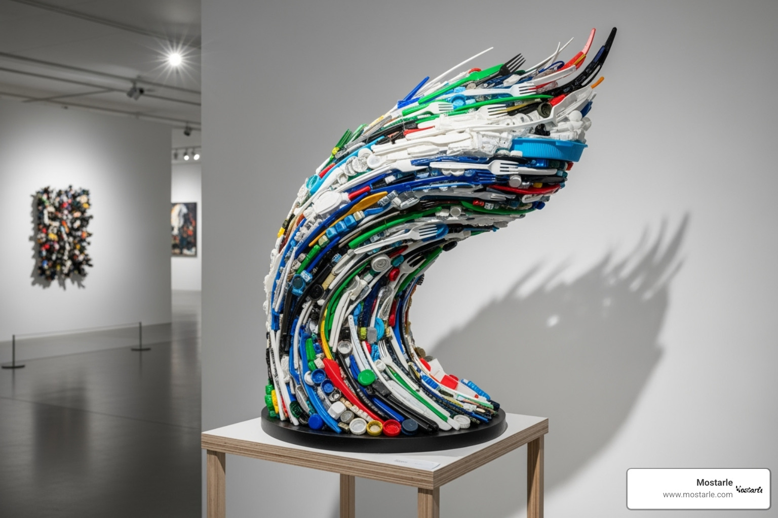 A contemporary sculpture made from recycled plastic - Found object sculptures