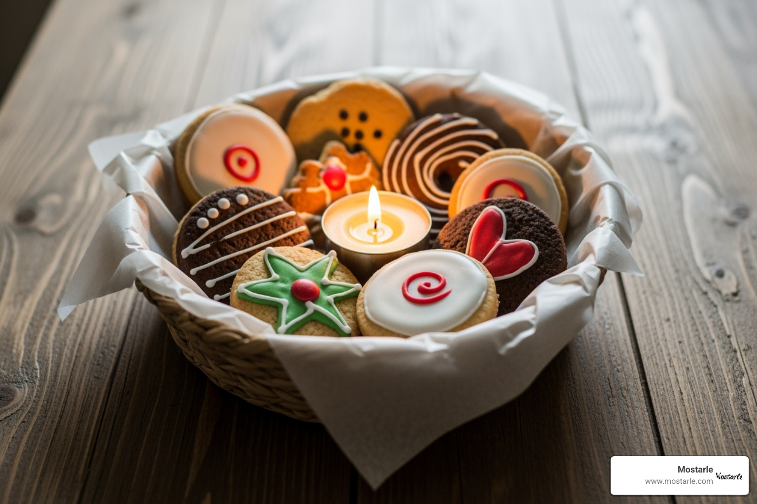 DIY gift basket with homemade cookies and a candle - cool cheap gifts DIY gift basket with homemade cookies and a candle - cool cheap gifts