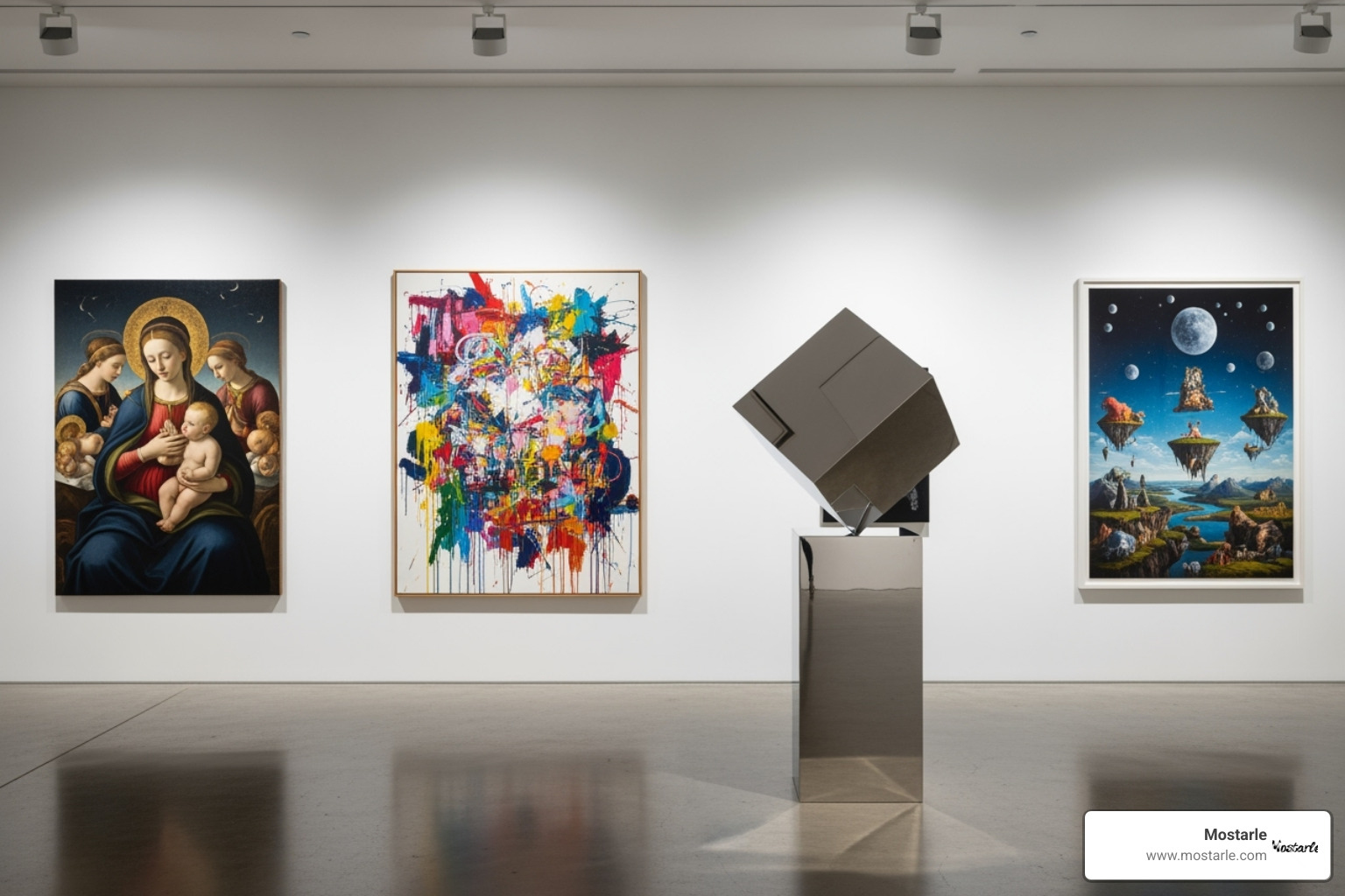 Four different styles of art pieces representing each collector type - Art for collectors