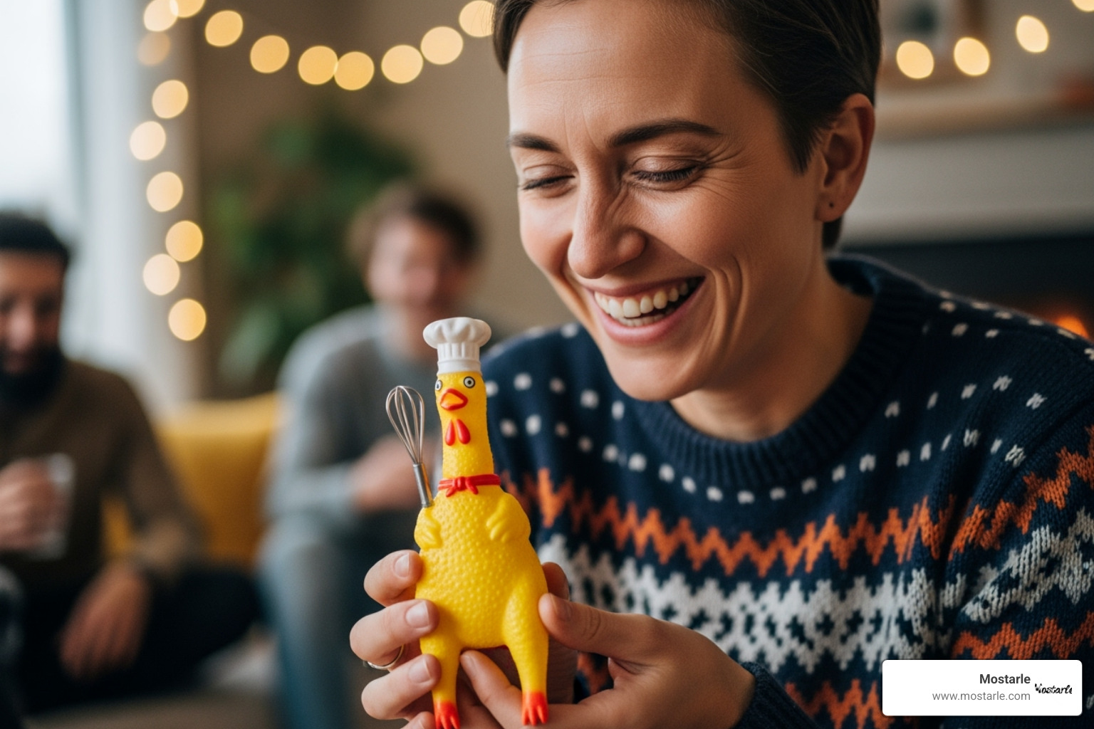 person laughing at gag gift - weird cheap gifts