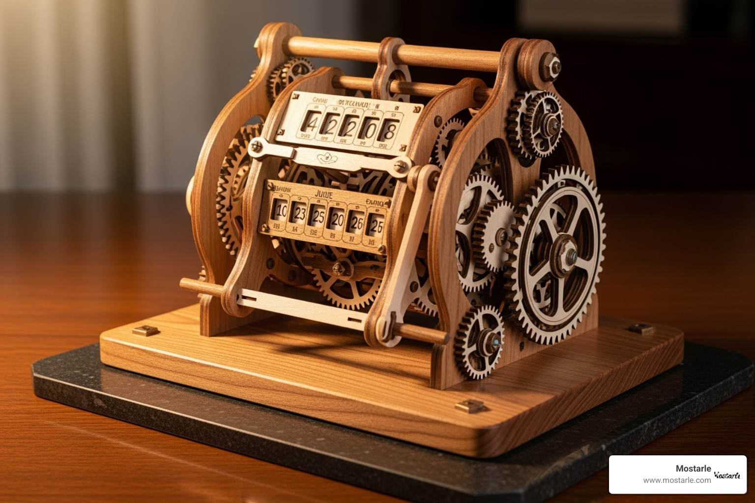 a completed perpetual calendar puzzle displayed neatly - perpetual calendar mechanical gears