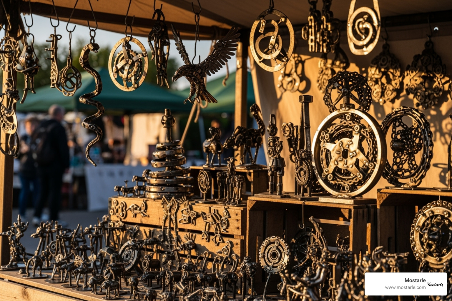 welded art pieces at a market stall - Welded metal art welded art pieces at a market stall - Welded metal art