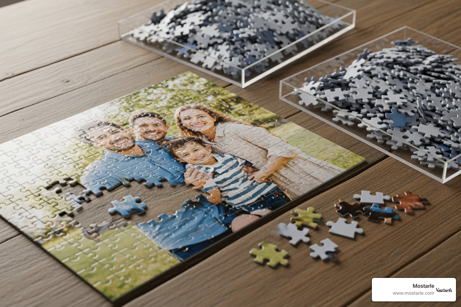 personalized photo puzzle and puzzle sorting trays - Puzzle gifts for adults