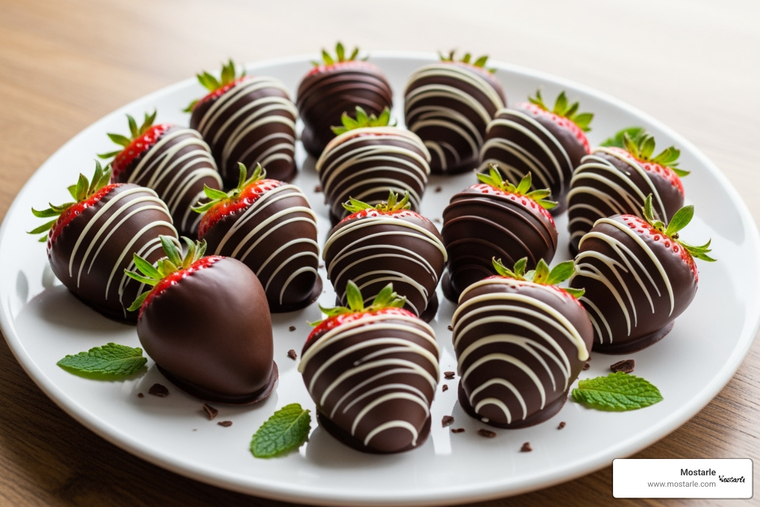 Homemade chocolate-covered strawberries beautifully arranged - cheap romantic gifts for her