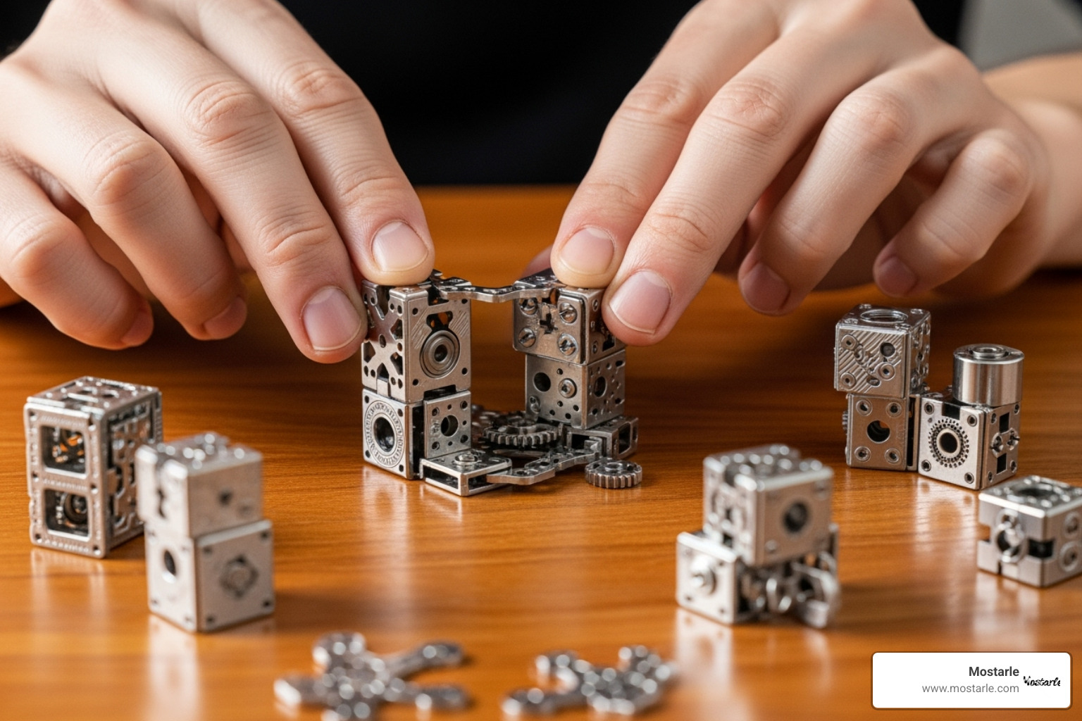 person building a metal puzzle - interesting gifts for women