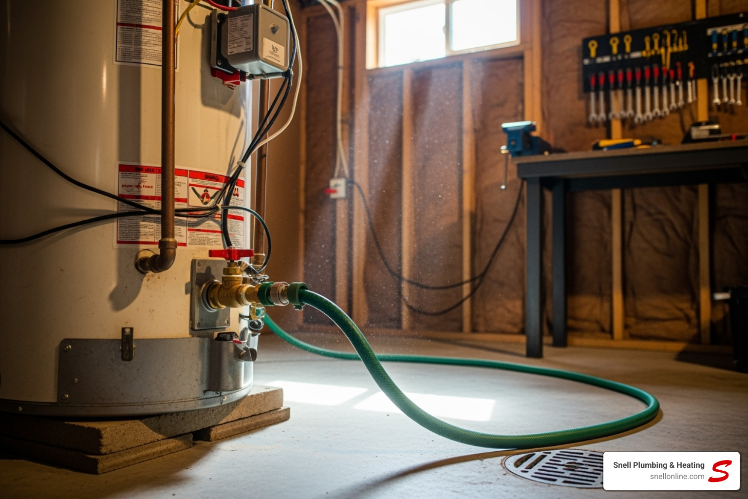 Hose connected to water heater drain valve - flush water heater hillsboro Hose connected to water heater drain valve - flush water heater hillsboro