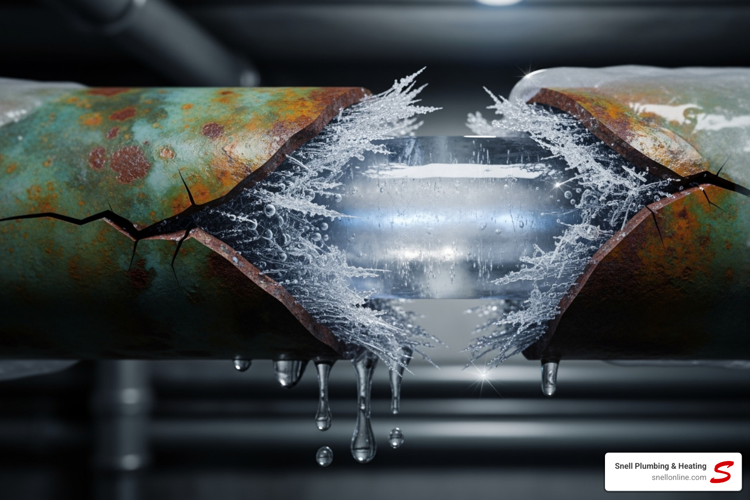 frozen and cracked pipe - repair burst pipe riverton il