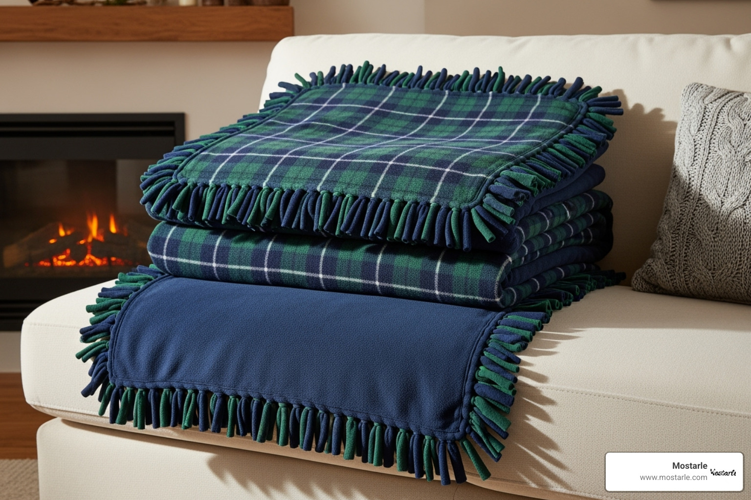 finished no-sew fleece blanket - cool homemade christmas gifts