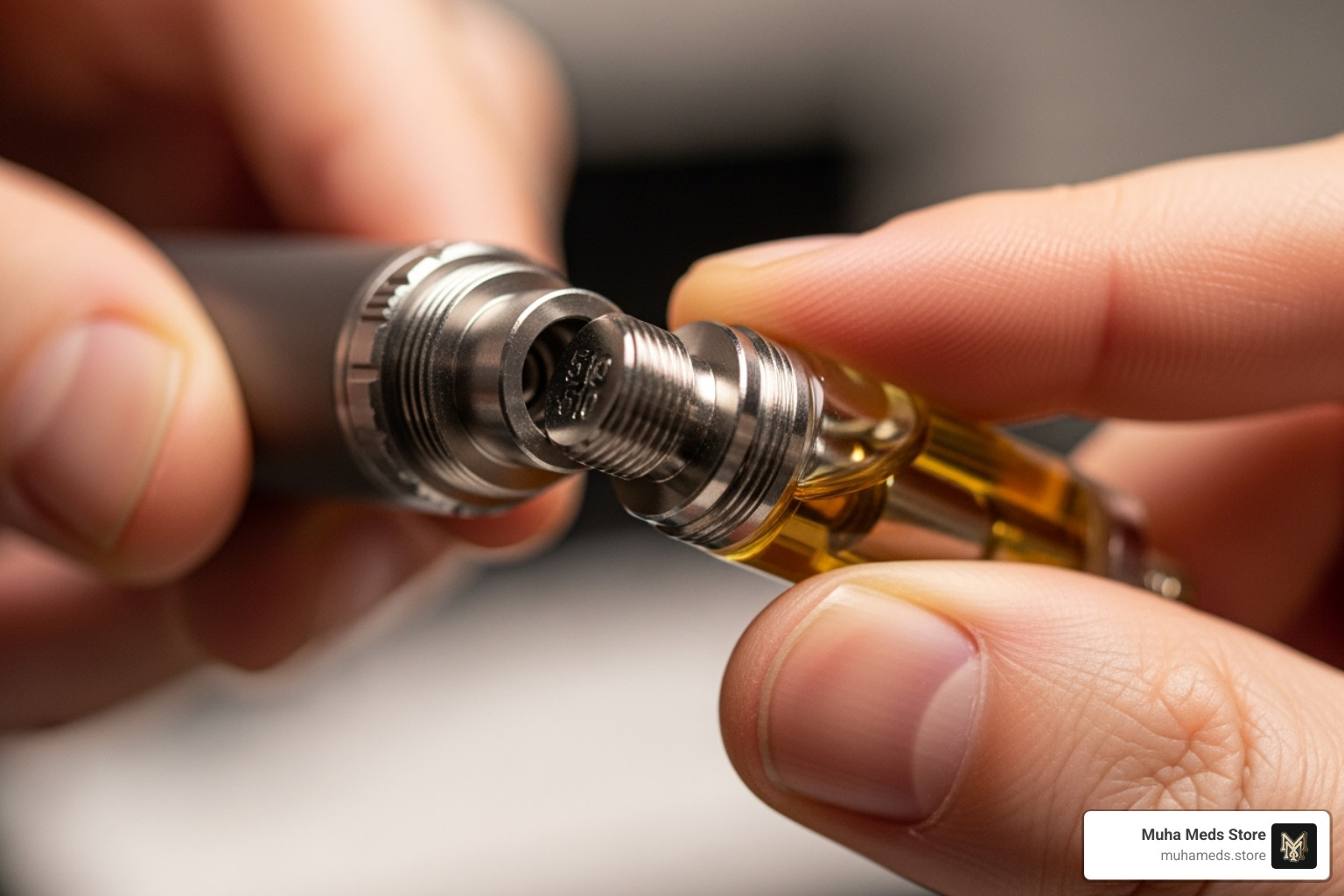 How to properly attach a 510-thread cartridge to a battery - buy cannabis THC vape 