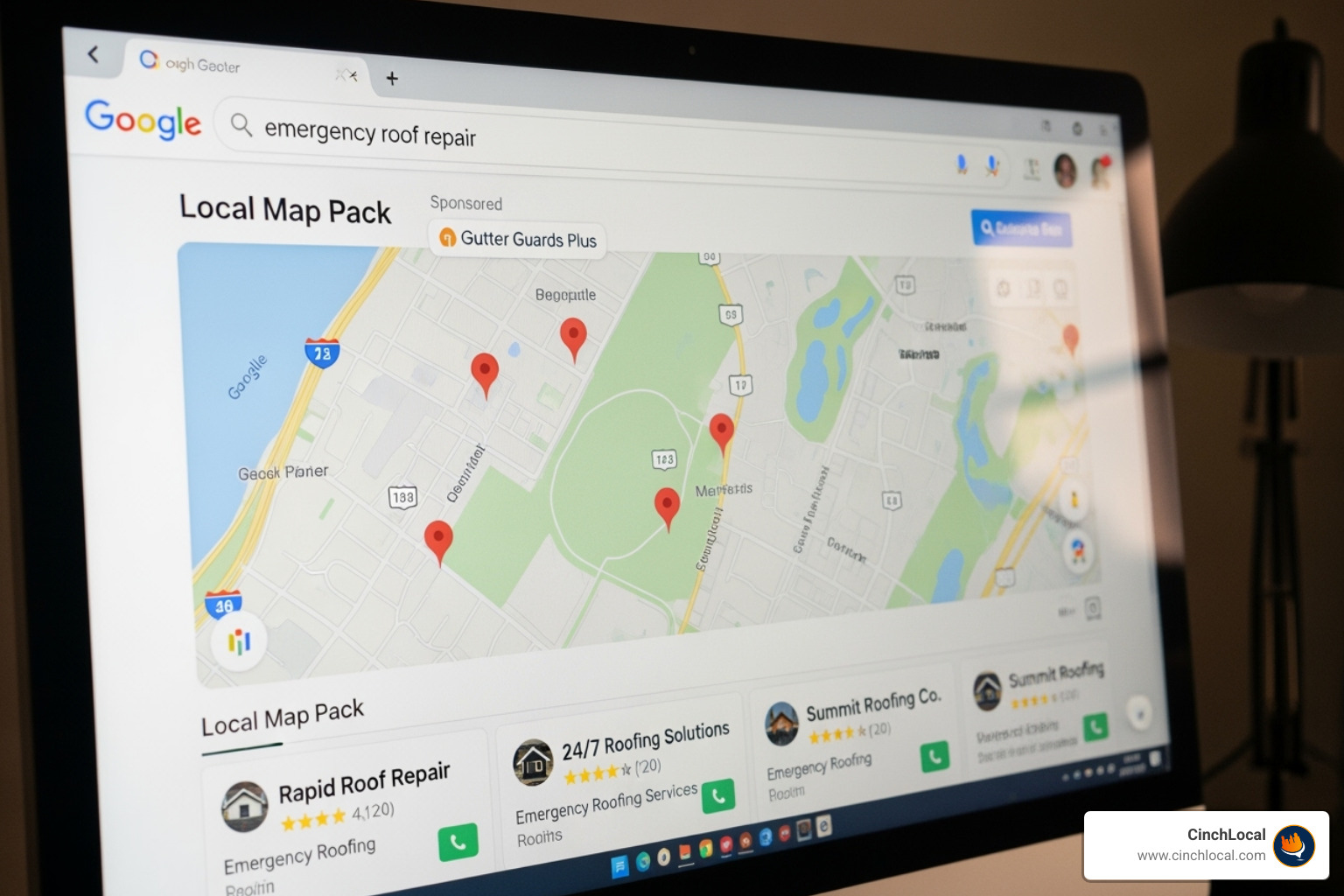 Google search results page highlighting the Local Map Pack for 