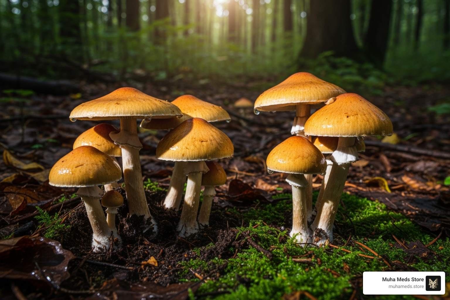 Psilocybe cubensis mushrooms growing in nature - Buy shrooms online