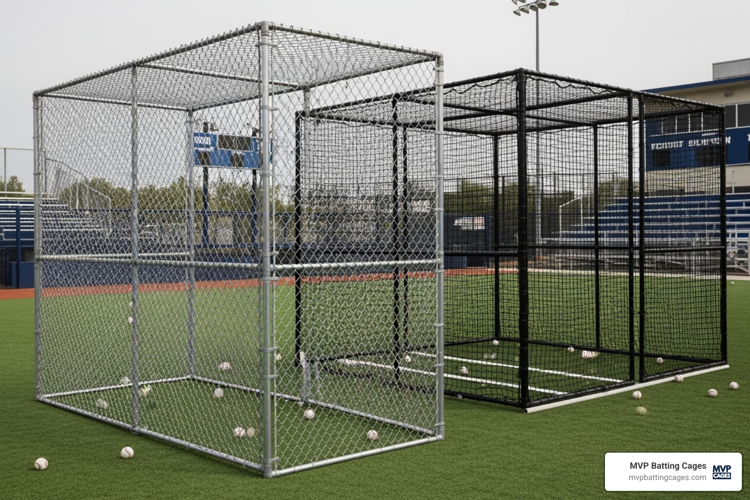 Chain Link vs. Netting Cages Comparison Table - chain link batting cage cost