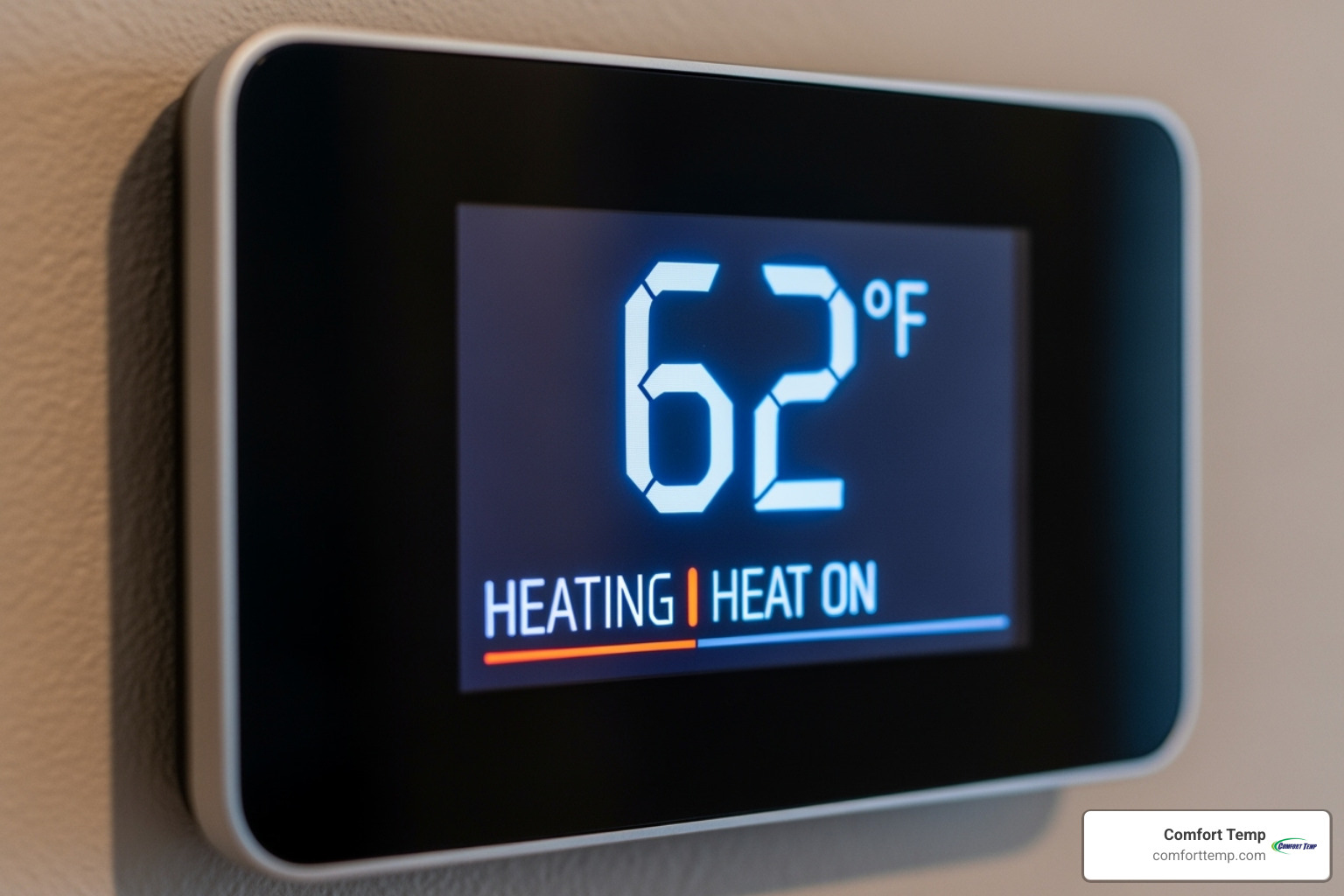 A thermostat showing a low temperature despite the heat being on - furnace repair gainesville fl A thermostat showing a low temperature despite the heat being on - furnace repair gainesville fl