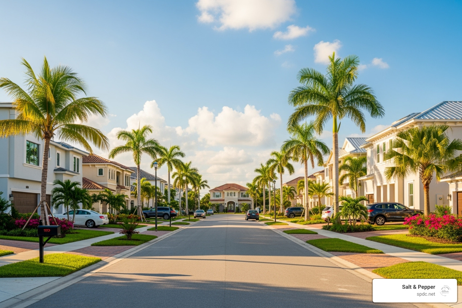 diverse street with different types of new homes in Clearwater - new construction clearwater fl