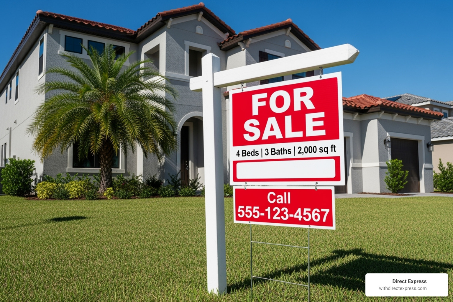 For Sale sign in front of a Tampa home - avoid foreclosure Tampa