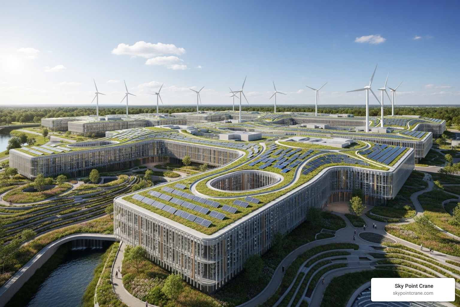 Futuristic concept for a sustainable data center - Mission critical facility Futuristic concept for a sustainable data center - Mission critical facility