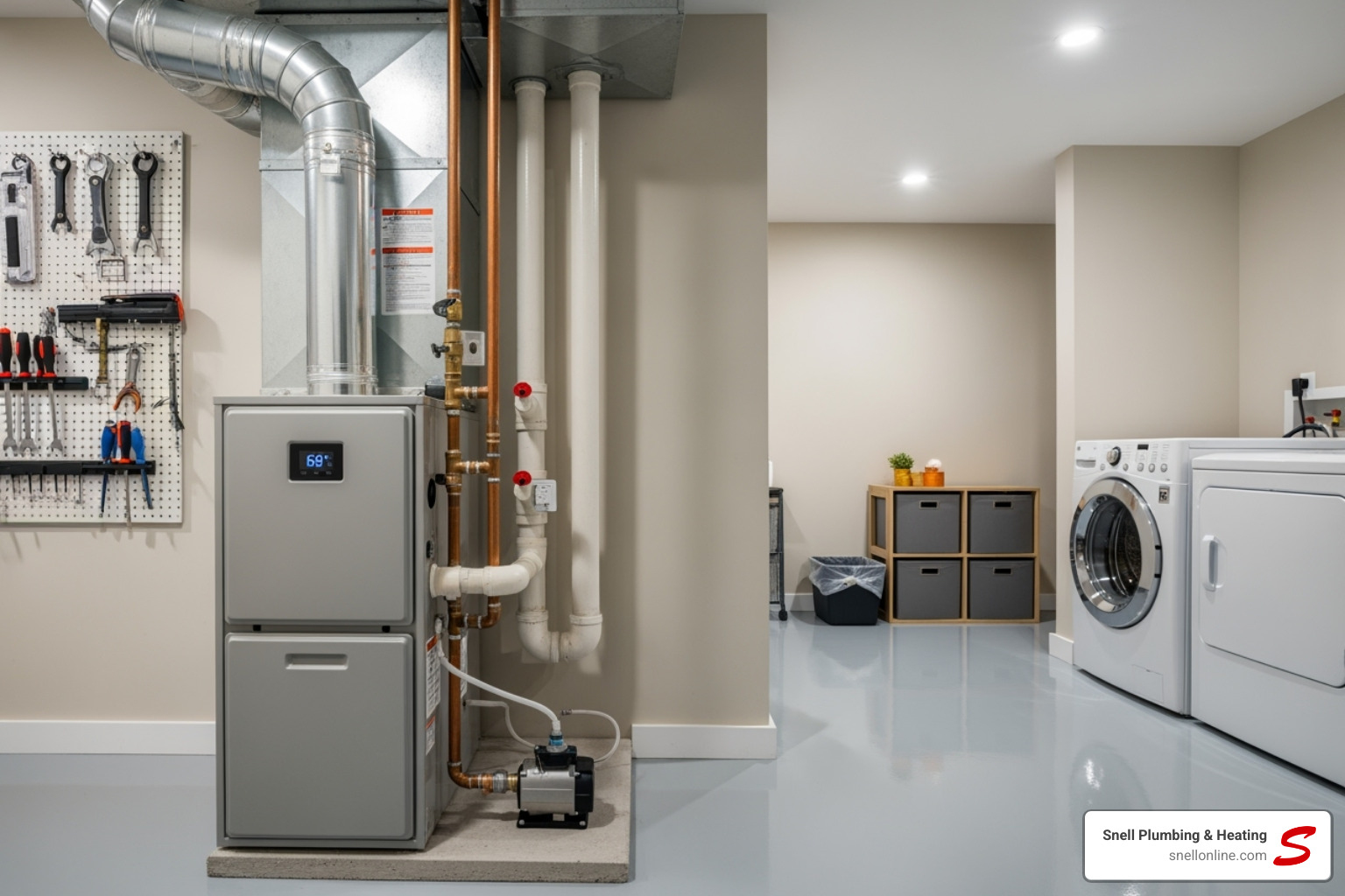 Image of a modern, high-efficiency furnace unit - furnace replacement new berlin