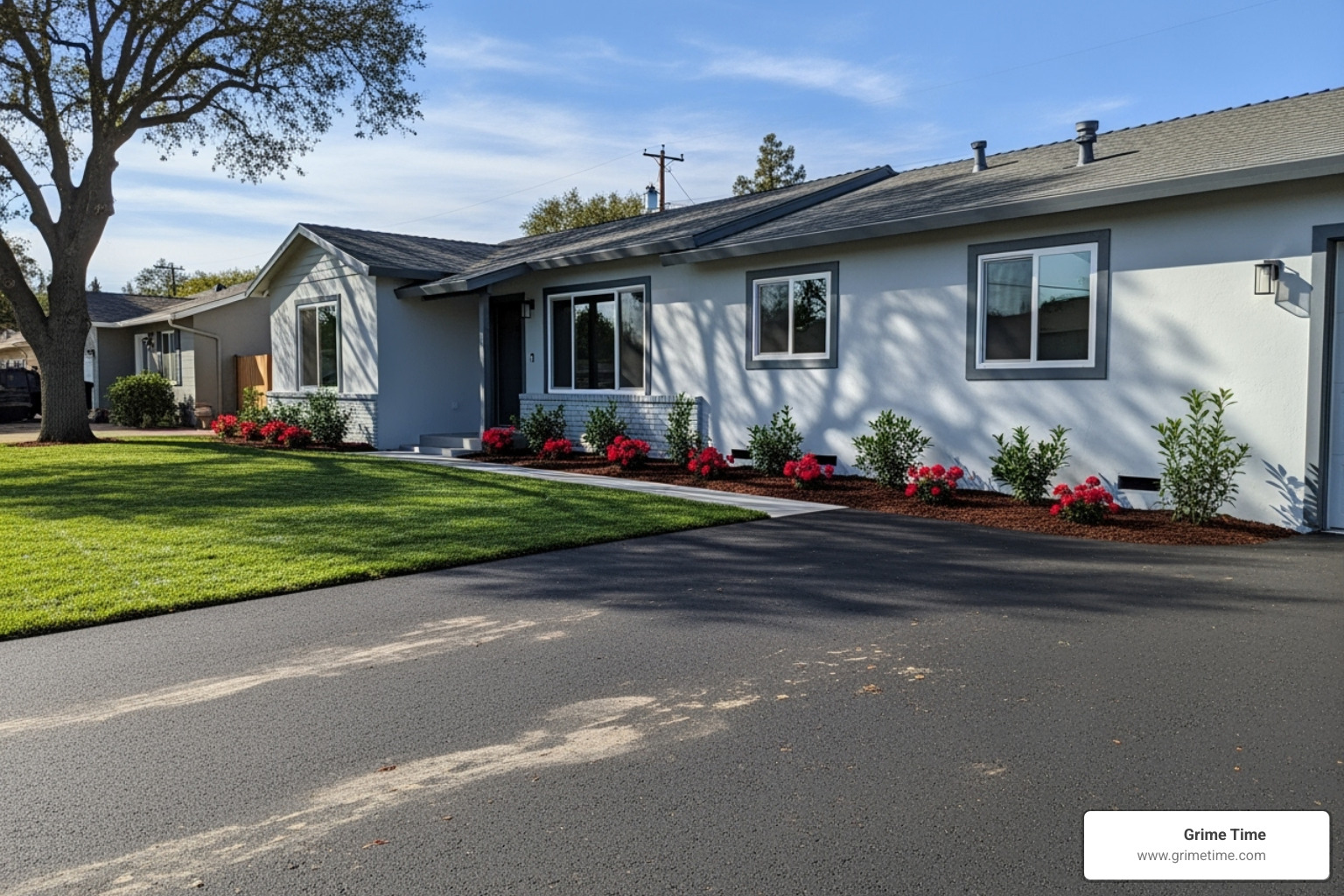 of a clean driveway after a dumpster has been picked up, with the project completed - cedar park residential dumpster rental of a clean driveway after a dumpster has been picked up, with the project completed - cedar park residential dumpster rental