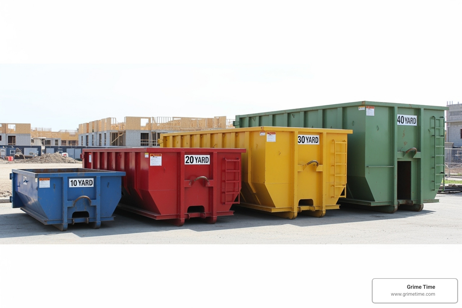 comparing different dumpster sizes side-by-side - construction dumpster rental elgin tx