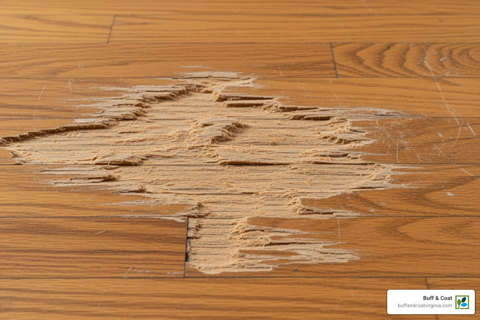 Deeply gouged floor that would require full sanding - screen and recoat hardwood floors Deeply gouged floor that would require full sanding - screen and recoat hardwood floors