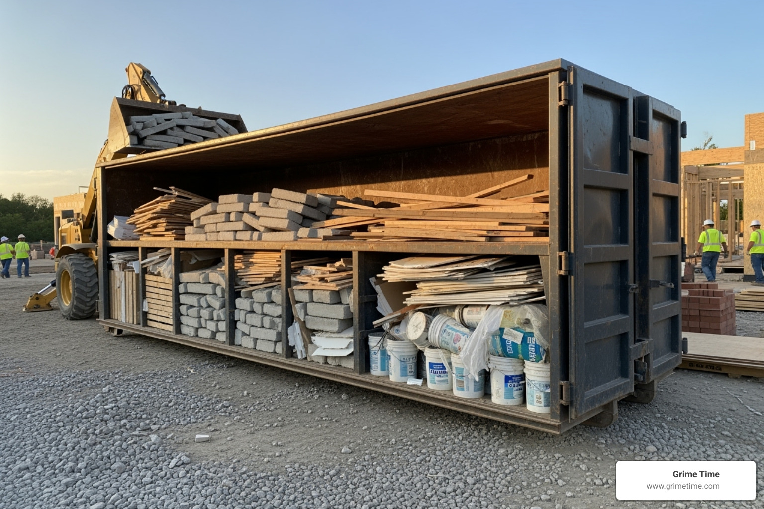 Correct loading of a commercial dumpster - Commercial dumpster rental