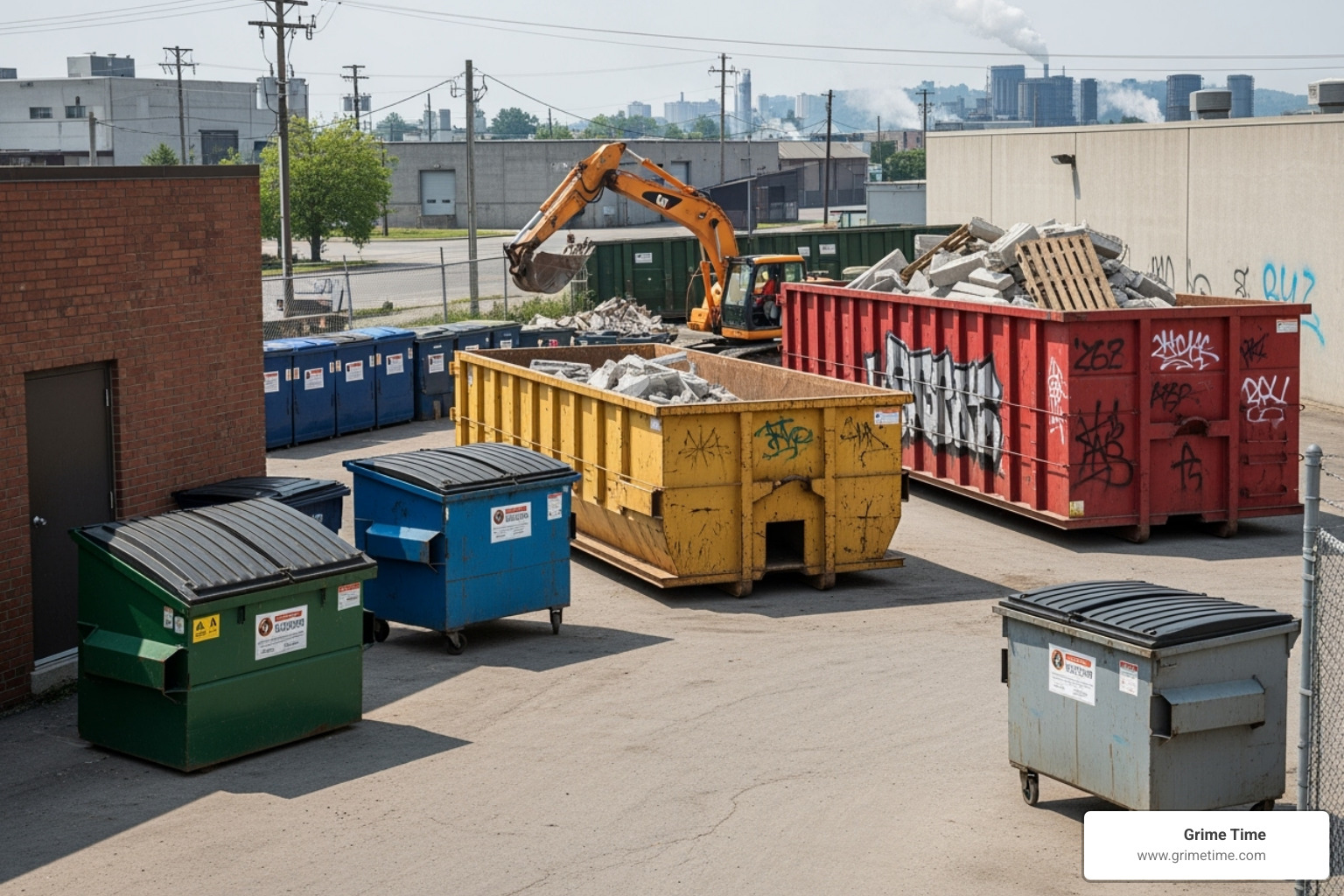 Various commercial dumpster sizes - Commercial dumpster rental