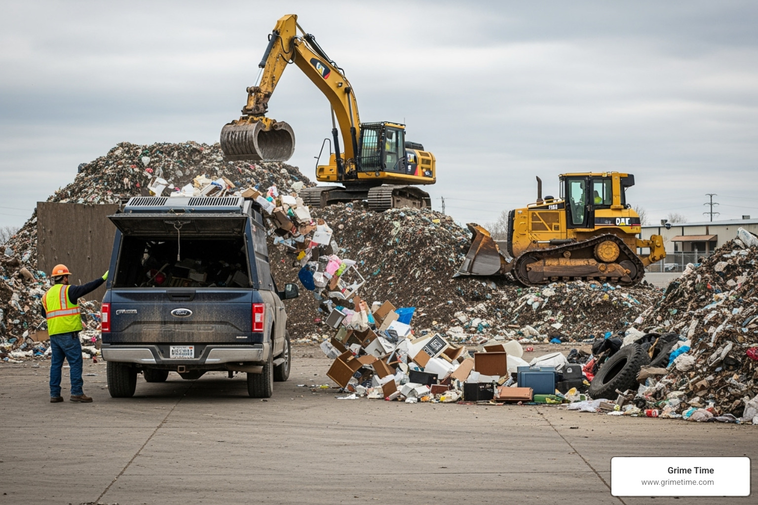 Vehicle at a waste drop-off station - dump cedar park tx