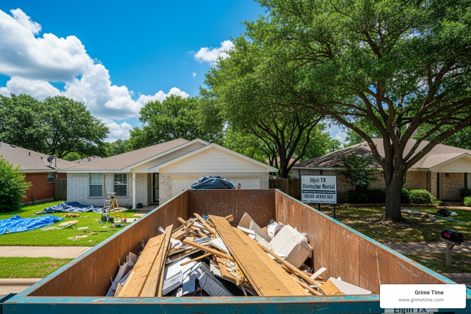 person pointing to clear pricing list on tablet - elgin tx dumpster rental