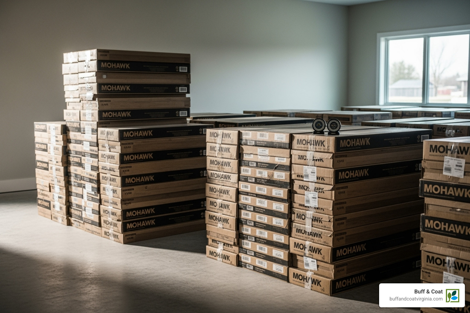 Mohawk flooring boxes acclimating in a room - mohawk hardwood flooring installation Mohawk flooring boxes acclimating in a room - mohawk hardwood flooring installation