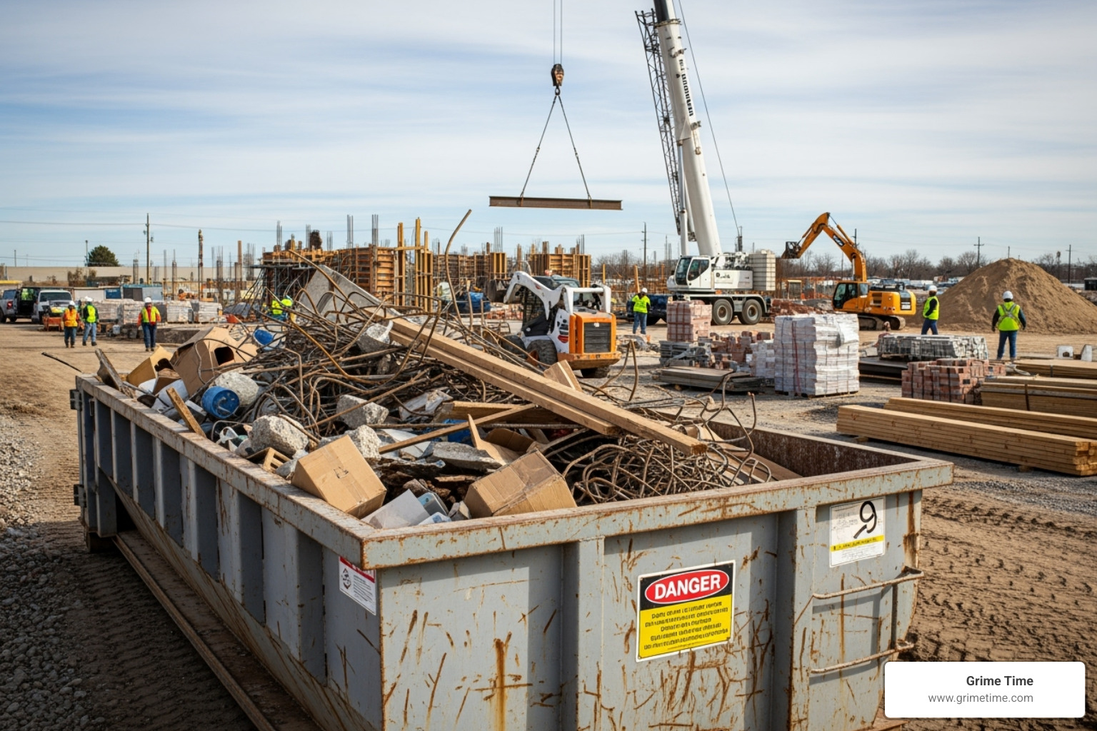 20-yard dumpster at a construction site - Liberty Hill dumpster rental